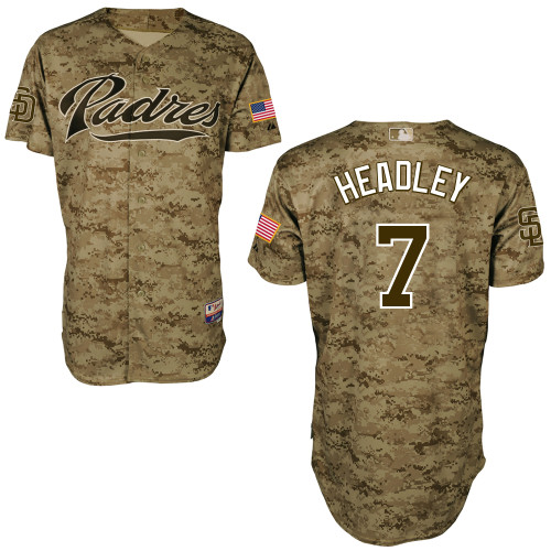 Chase Headley #7 Youth Baseball Jersey-San Diego Padres Authentic Camo MLB Jersey